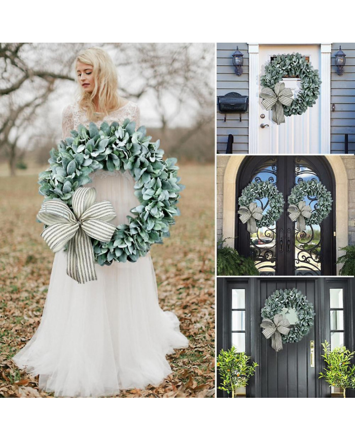 Couronne artificielle 16 pouces Pastoral Dead Branch Rattan Circle Intérieur Extérieur Fenêtre Cheminée Décoration