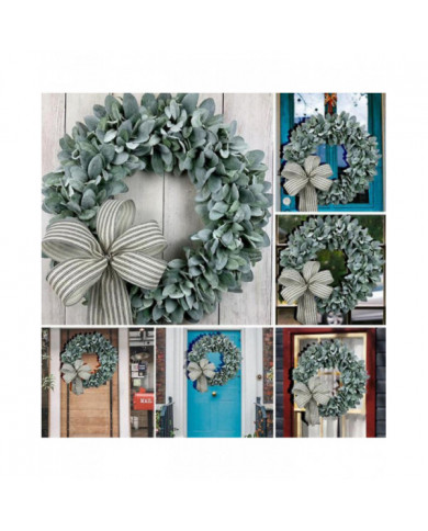 Couronne artificielle 16 pouces Pastoral Dead Branch Rattan Circle Intérieur Extérieur Fenêtre Cheminée Décoration