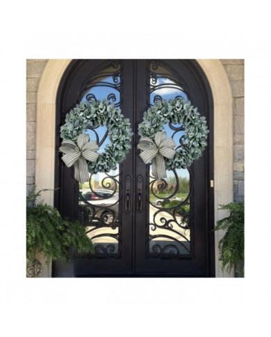 Couronne artificielle 16 pouces Pastoral Dead Branch Rattan Circle Intérieur Extérieur Fenêtre Cheminée Décoration