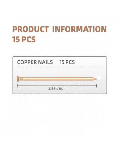 15 clous en cuivre pour tuer la racine de souche des arbres, clous en cuivre pur de 3,14 pouces de long avec [...]
