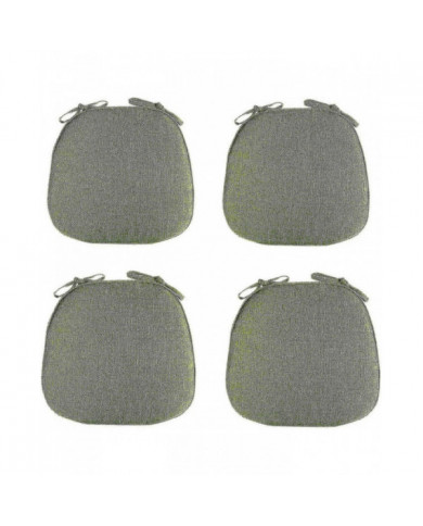 Ensemble de 4 coussins de chaise de salle à manger - Coussins de siège antidérapants en forme de U avec attaches, [...]