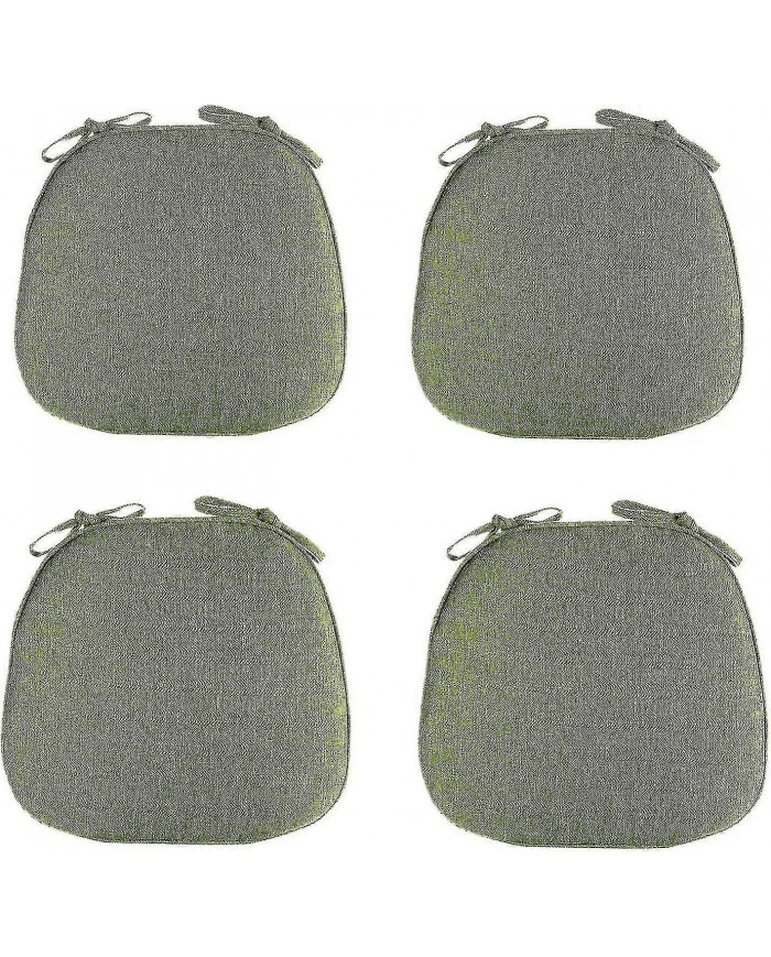 Ensemble de 4 coussins de chaise de salle à manger - Coussins de siège antidérapants en forme de U avec attaches, [...]