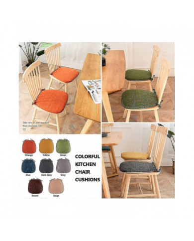 Ensemble de 4 coussins de chaise de salle à manger - Coussins de siège antidérapants en forme de U avec attaches, [...]