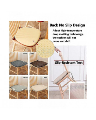 Ensemble de 4 coussins de chaise de salle à manger - Coussins de siège antidérapants en forme de U avec attaches, [...]