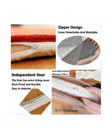 Ensemble de 4 coussins de chaise de salle à manger - Coussins de siège antidérapants en forme de U avec attaches, [...]