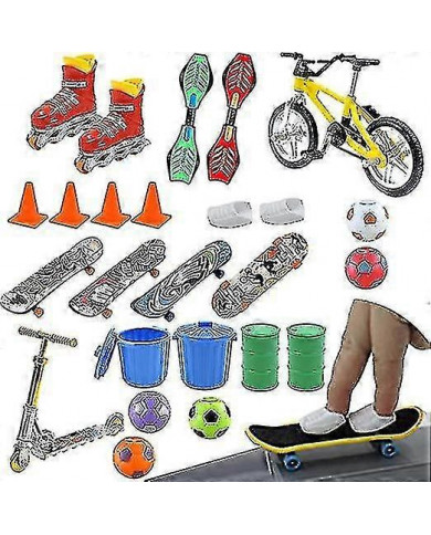 Mini Finger Skateboard Calendrier de l’Avent 24 jours Noël avec planche colorée pour enfants adolescents adultes