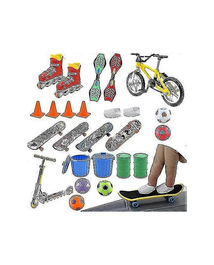 Mini Finger Skateboard Calendrier de l’Avent 24 jours Noël avec planche colorée pour enfants adolescents adultes