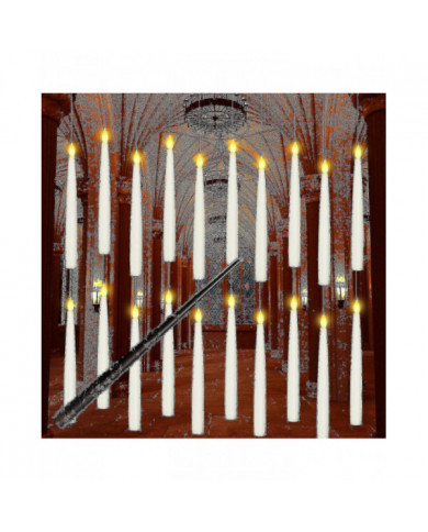 Décorations, 12pcs flottant led avec baguette à distance, bougies sans flamme suspendues, décor chaud vacillant