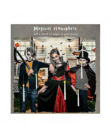 Décorations, 12pcs flottant led avec baguette à distance, bougies sans flamme suspendues, décor chaud vacillant