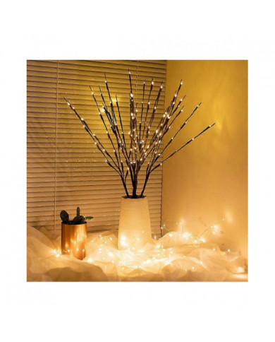 3pcs LED Lighted Willow Branches Lamp 60 Bulbs Artificial Flexible Twig Decoration