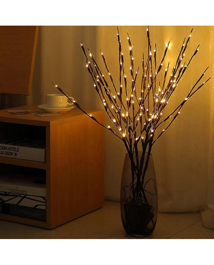 3pcs LED Lighted Willow Branches Lamp 60 Bulbs Artificial Flexible Twig Decoration