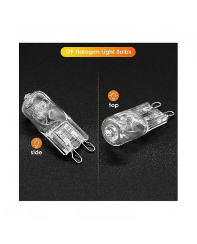 20pcs G9 Ampoules halogènes, 25w Clear Halogen Dimmable, blanc chaud 2800k pour lustres, pendentifs, l