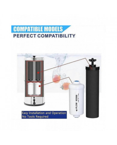 Remplacement pour filtre à eau au fluorure 2 et 2 compatible avec le système de filtration d’eau par gravité noire