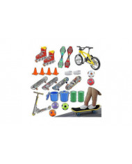 Mini Finger Skateboard Calendrier de l’Avent 24 jours Noël avec planche colorée pour enfants adolescents adultes