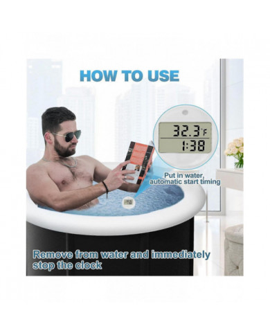 Thermomètre et minuterie de bain de glace, thermomètre à eau pour bain de glace, accessoires de bain de glace [...]