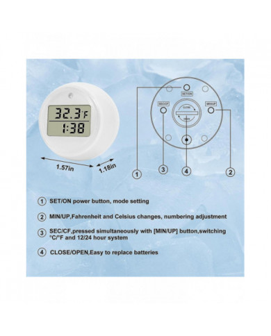 Thermomètre et minuterie de bain de glace, thermomètre à eau pour bain de glace, accessoires de bain de glace [...]