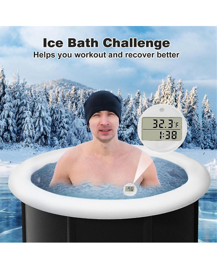 Thermomètre et minuterie de bain de glace, thermomètre à eau pour bain de glace, accessoires de bain de glace [...]