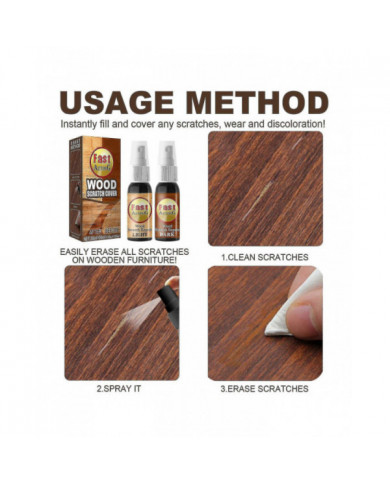 Bois décapant les rayures, enlèvement des rayures de parquet, spray de réparation de rayures à action rapide pour [...]