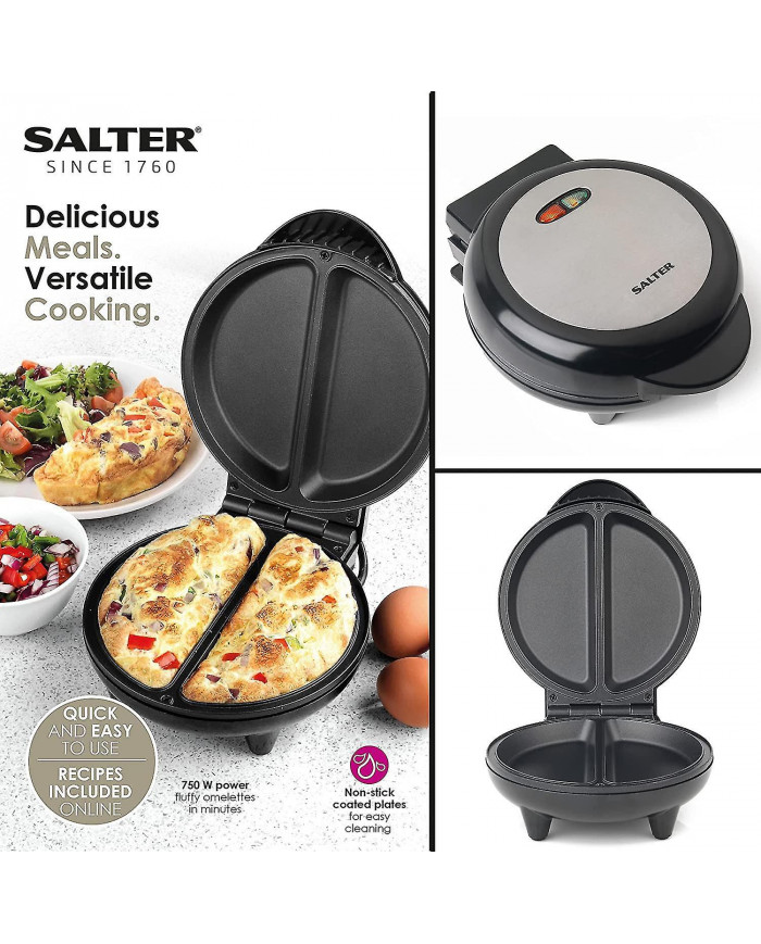 EK2716 Cuiseur à oeufs double double avec plaques antiadhésives, multicuiseur électrique à remplissage profond, [...]