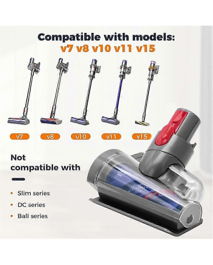 Brosse d’élimination des acariens de matelas électrique pour V7 V8 V10 V11 V15 Aspirateur Mini Brosse à Outils Motorisée