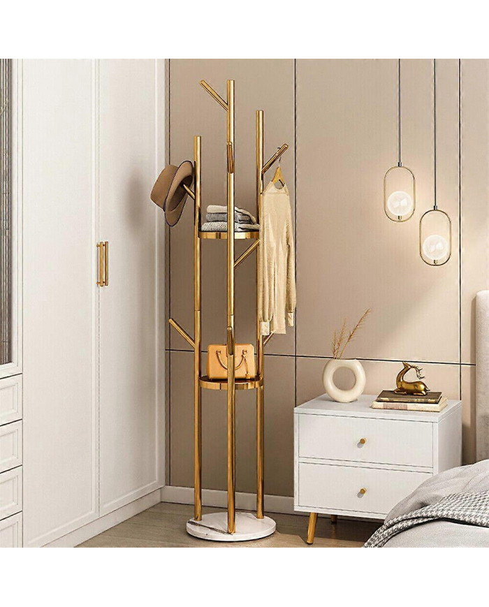 Heavy Duty Marble Coat Rack Stand Tall Tree Clothes Rail Hanger