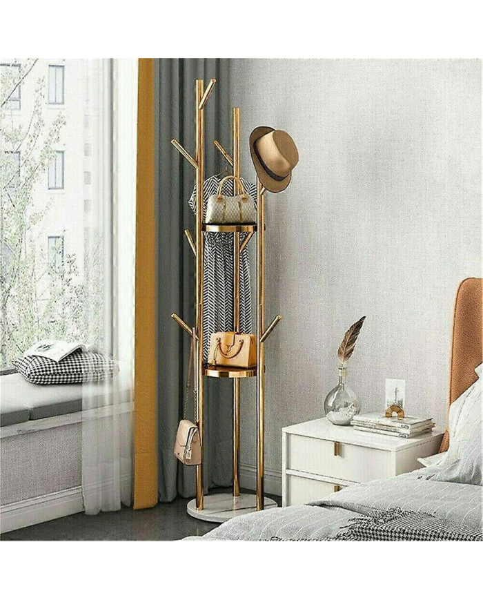 Heavy Duty Marble Coat Rack Stand Tall Tree Clothes Rail Hanger