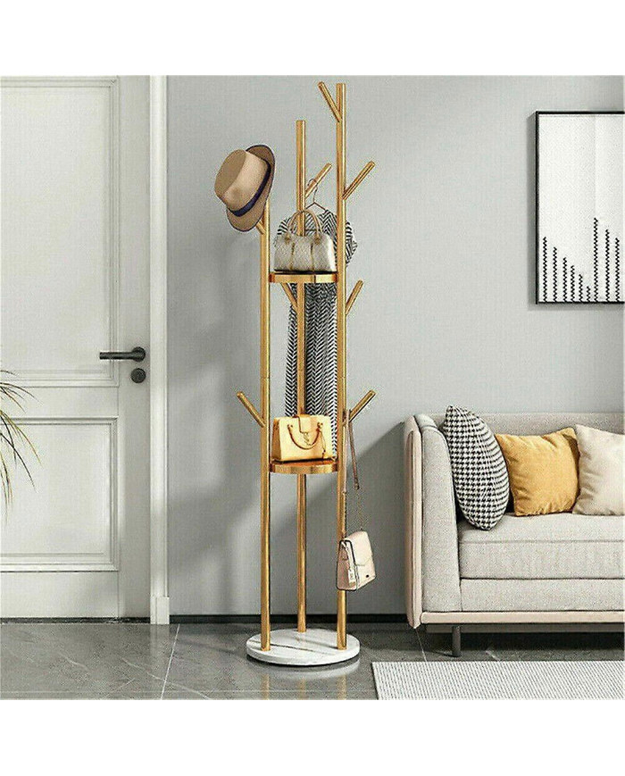 Heavy Duty Marble Coat Rack Stand Tall Tree Clothes Rail Hanger