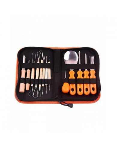 14/13/8/5pc Halloween Outils de sculpture de citrouille professionnelle Lumière de citrouille