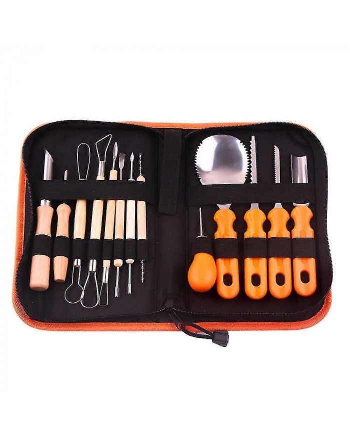 14/13/8/5pc Halloween Outils de sculpture de citrouille professionnelle Lumière de citrouille