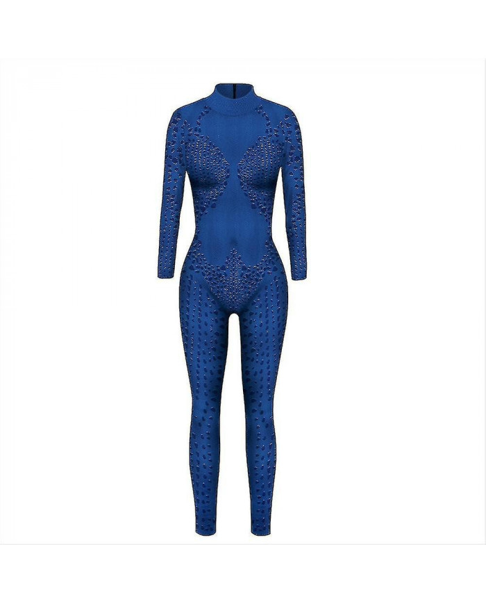 Noël Halloween Party X-men Mystique Femmes Jumpsuit Cosplay Costume