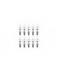 42w E14 C35 Dimmable Ampoule halogène Ac 220-240V Blanc chaud 2700k E14 Ampoule halogène transparente (10pcs)