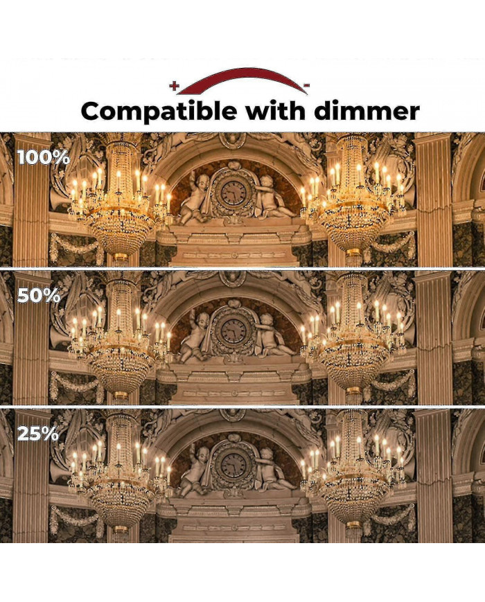 42w E14 C35 Dimmable Ampoule halogène Ac 220-240V Blanc chaud 2700k E14 Ampoule halogène transparente (10pcs)