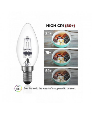 42w E14 C35 Dimmable Ampoule halogène Ac 220-240V Blanc chaud 2700k E14 Ampoule halogène transparente (10pcs)