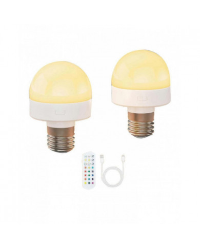 Ampoules rechargeables avec télécommande - Ampoule à piles E26 pour applique murale non câblée