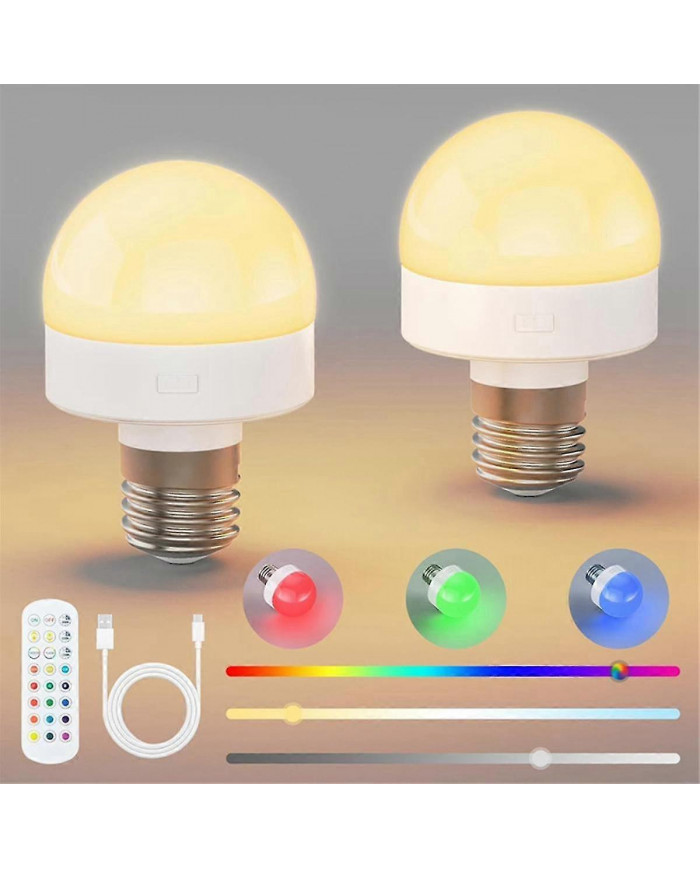 Ampoules rechargeables avec télécommande - Ampoule à piles E26 pour applique murale non câblée