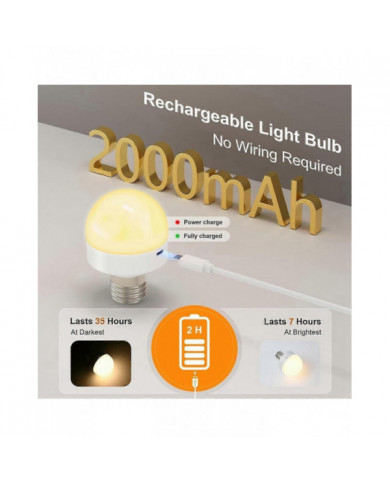 Ampoules rechargeables avec télécommande - Ampoule à piles E26 pour applique murale non câblée