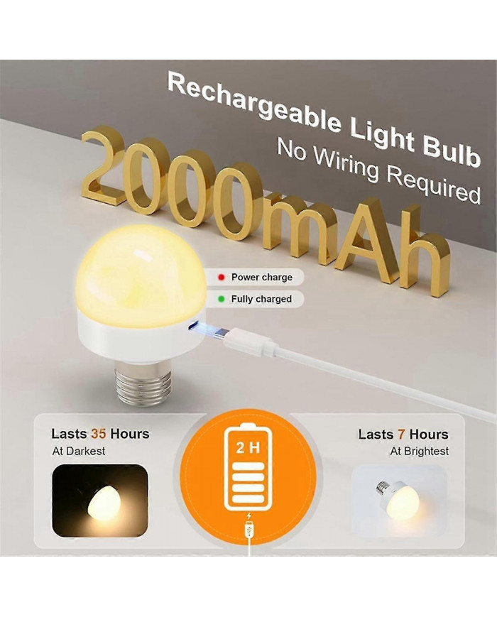 Ampoules rechargeables avec télécommande - Ampoule à piles E26 pour applique murale non câblée