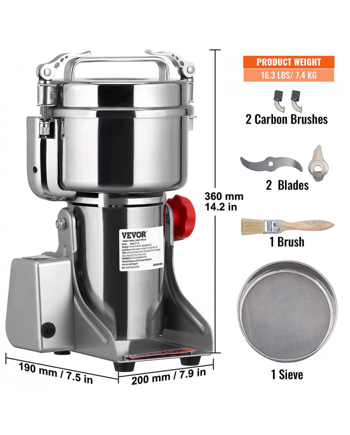 2500g Commercial Moulin À Épices Moulin À Grains Électrique Moulin À Grande Vitesse