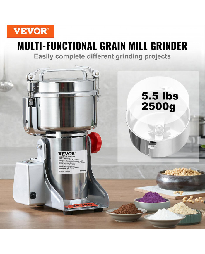 2500g Commercial Moulin À Épices Moulin À Grains Électrique Moulin À Grande Vitesse