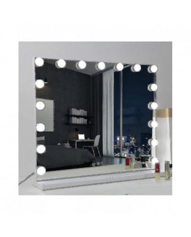 70 x 55 cmHollywood miroir de courtoisie avec lumière 3 couleurs 14 ampoules led dimmables, grand miroir [...]