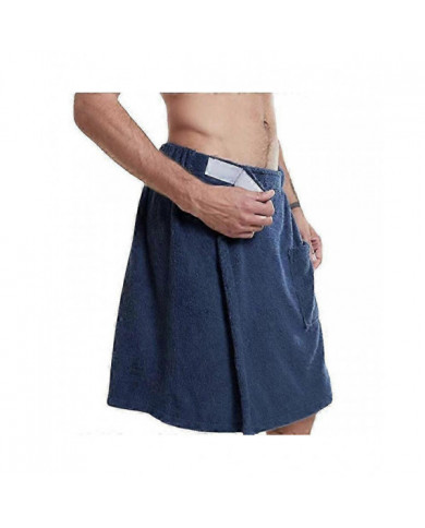 Paréo De Sauna Pour Hommes En Coton Serviette De Plage Serviette De Bain Portable Avec Poche Velcro