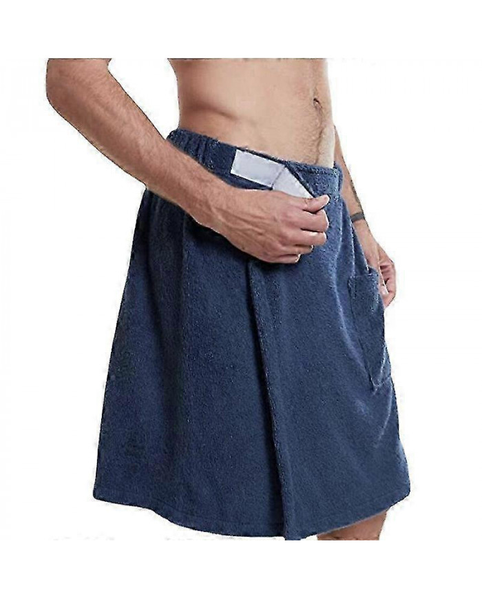 Paréo De Sauna Pour Hommes En Coton Serviette De Plage Serviette De Bain Portable Avec Poche Velcro