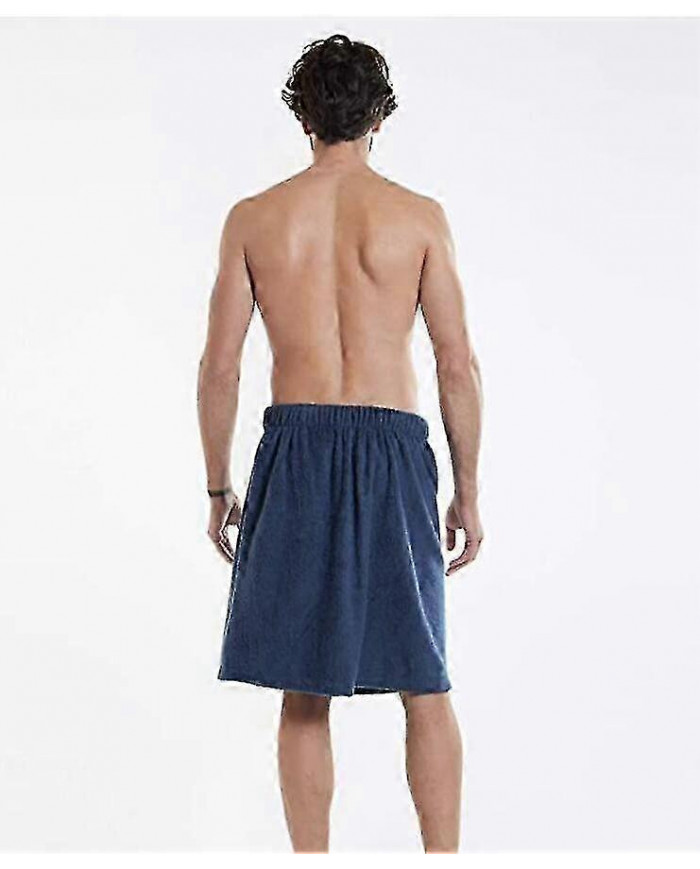 Paréo De Sauna Pour Hommes En Coton Serviette De Plage Serviette De Bain Portable Avec Poche Velcro