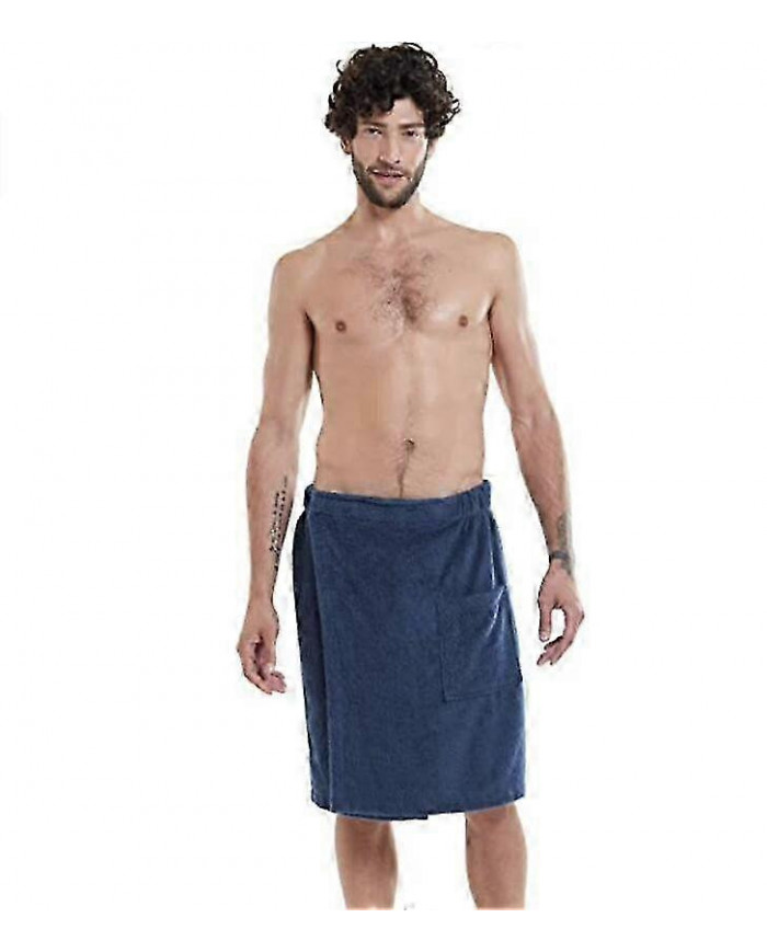 Paréo De Sauna Pour Hommes En Coton Serviette De Plage Serviette De Bain Portable Avec Poche Velcro
