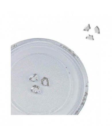 Plaque de verre de plateau tournant universel à micro-ondes avec 3 luminaires, 245 mm