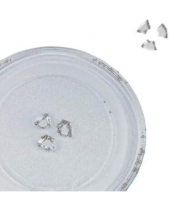 Plaque de verre de plateau tournant universel à micro-ondes avec 3 luminaires, 245 mm