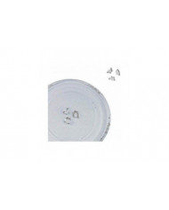 Plaque de verre de plateau tournant universel à micro-ondes avec 3 luminaires, 245 mm