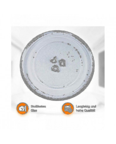 Plaque de verre de plateau tournant universel à micro-ondes avec 3 luminaires, 245 mm