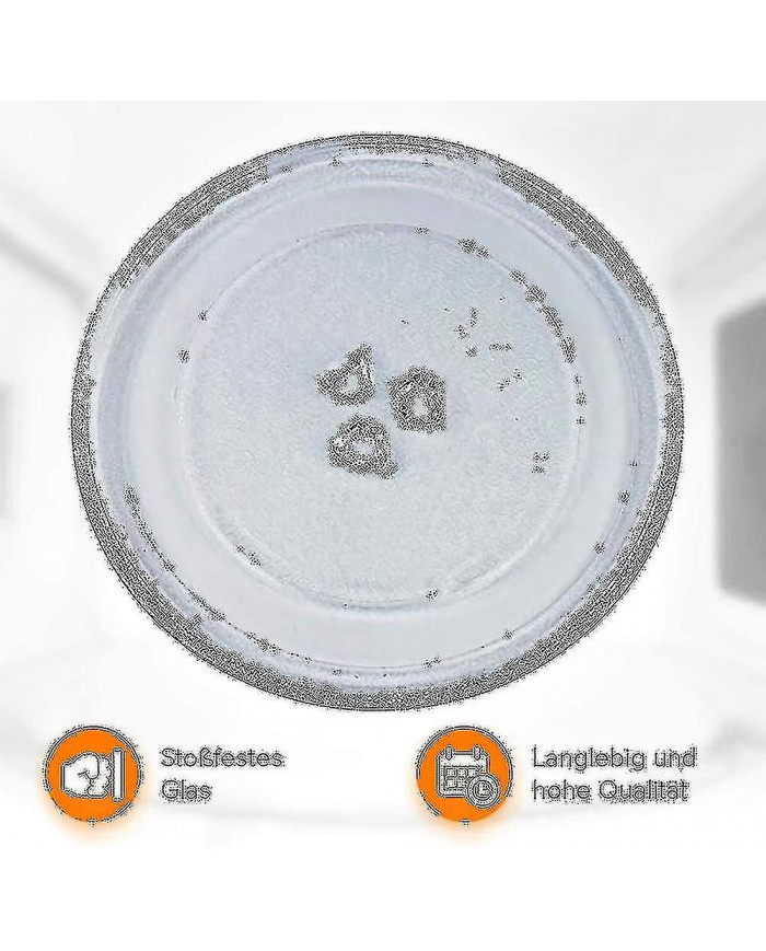 Plaque de verre de plateau tournant universel à micro-ondes avec 3 luminaires, 245 mm