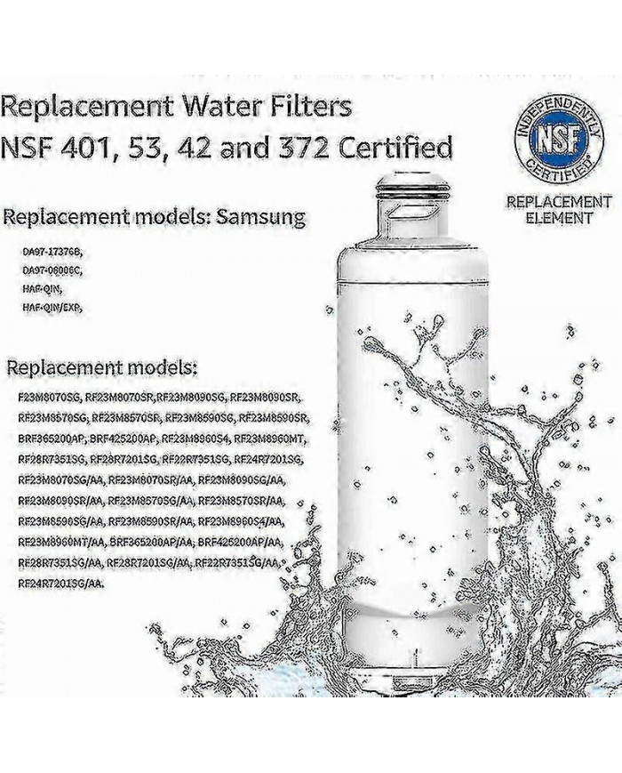 3 Pack Filtre à eau de réfrigérateur pour Samsung Da97-17376b Haf-qin Da97-08006c Qualité